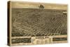 Lincoln, Nebraska - Panoramic Map-Lantern Press-Stretched Canvas