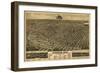 Lincoln, Nebraska - Panoramic Map-Lantern Press-Framed Premium Giclee Print