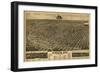 Lincoln, Nebraska - Panoramic Map-Lantern Press-Framed Premium Giclee Print