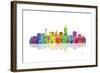 Lincoln Nebraska Skyline 1-Marlene Watson-Framed Giclee Print