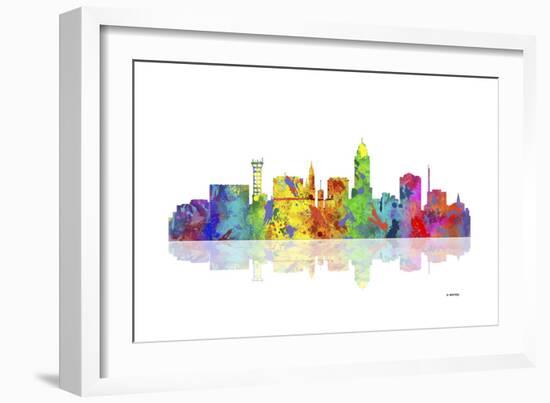 Lincoln Nebraska Skyline 1-Marlene Watson-Framed Giclee Print