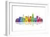 Lincoln Nebraska Skyline 1-Marlene Watson-Framed Giclee Print