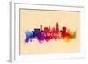 Lincoln, Nebraska - Skyline Abstract-Lantern Press-Framed Art Print