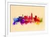 Lincoln, Nebraska - Skyline Abstract-Lantern Press-Framed Premium Giclee Print