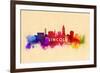 Lincoln, Nebraska - Skyline Abstract-Lantern Press-Framed Premium Giclee Print