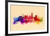 Lincoln, Nebraska - Skyline Abstract-Lantern Press-Framed Premium Giclee Print