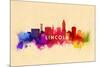 Lincoln, Nebraska - Skyline Abstract-Lantern Press-Mounted Premium Giclee Print