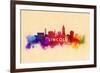 Lincoln, Nebraska - Skyline Abstract-Lantern Press-Framed Art Print