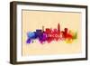 Lincoln, Nebraska - Skyline Abstract-Lantern Press-Framed Art Print