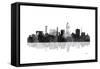 Lincoln Nebraska Skyline BG 1-Marlene Watson-Framed Stretched Canvas