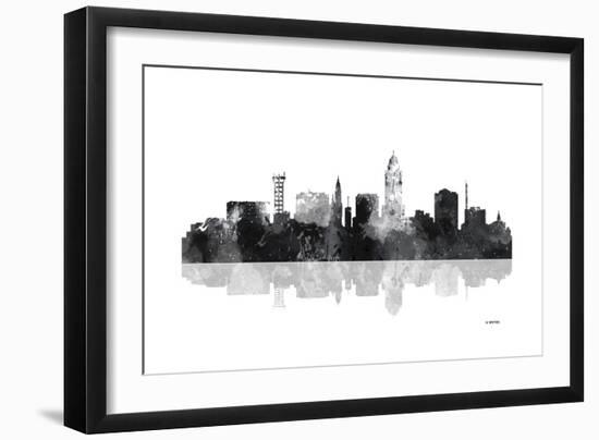 Lincoln Nebraska Skyline BG 1-Marlene Watson-Framed Giclee Print