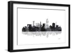 Lincoln Nebraska Skyline BG 1-Marlene Watson-Framed Giclee Print