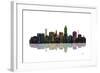 Lincoln Nebraska Skyline BW 1-Marlene Watson-Framed Giclee Print