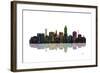 Lincoln Nebraska Skyline BW 1-Marlene Watson-Framed Giclee Print