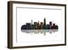 Lincoln Nebraska Skyline BW 1-Marlene Watson-Framed Giclee Print