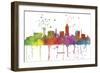 Lincoln Nebraska Skyline MCLR 1-Marlene Watson-Framed Giclee Print