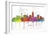 Lincoln Nebraska Skyline MCLR 1-Marlene Watson-Framed Giclee Print