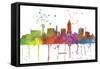 Lincoln Nebraska Skyline MCLR 1-Marlene Watson-Framed Stretched Canvas