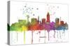 Lincoln Nebraska Skyline MCLR 1-Marlene Watson-Stretched Canvas