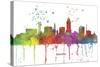 Lincoln Nebraska Skyline MCLR 1-Marlene Watson-Stretched Canvas