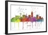 Lincoln Nebraska Skyline MCLR 1-Marlene Watson-Framed Giclee Print