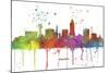 Lincoln Nebraska Skyline MCLR 1-Marlene Watson-Mounted Giclee Print