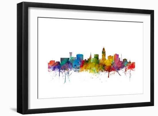 Lincoln Nebraska Skyline-Michael Tompsett-Framed Art Print