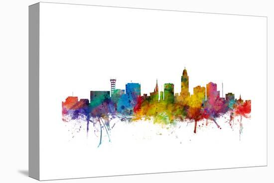 Lincoln Nebraska Skyline-Michael Tompsett-Stretched Canvas