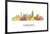 Lincoln Nebraska Skyline-Marlene Watson-Framed Giclee Print