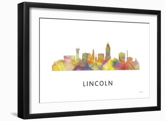 Lincoln Nebraska Skyline-Marlene Watson-Framed Giclee Print