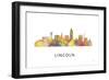 Lincoln Nebraska Skyline-Marlene Watson-Framed Giclee Print