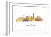 Lincoln Nebraska Skyline-Marlene Watson-Framed Giclee Print