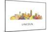 Lincoln Nebraska Skyline-Marlene Watson-Mounted Giclee Print