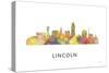 Lincoln Nebraska Skyline-Marlene Watson-Stretched Canvas