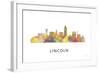 Lincoln Nebraska Skyline-Marlene Watson-Framed Giclee Print