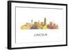 Lincoln Nebraska Skyline-Marlene Watson-Framed Giclee Print