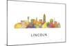 Lincoln Nebraska Skyline-Marlene Watson-Mounted Giclee Print