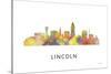 Lincoln Nebraska Skyline-Marlene Watson-Stretched Canvas