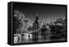 Lincoln Park Lagoon Chicago BW-Steve Gadomski-Framed Stretched Canvas