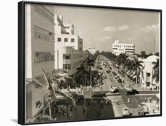 Lincoln Road Looking West from Washington Avenue, Miami Beach, C.1948-null-Framed Photographic Print