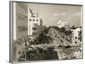 Lincoln Road Looking West from Washington Avenue, Miami Beach, C.1948-null-Framed Photographic Print