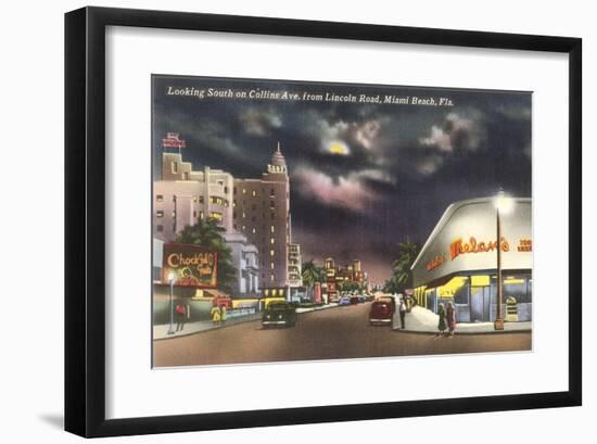 Lincoln Road, Miami Beach, Night-null-Framed Art Print