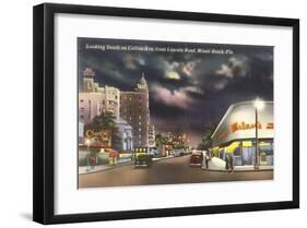 Lincoln Road, Miami Beach, Night-null-Framed Art Print