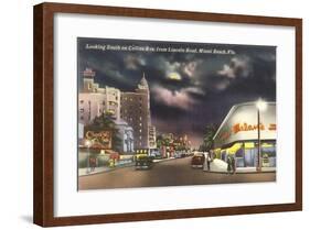 Lincoln Road, Miami Beach, Night-null-Framed Art Print