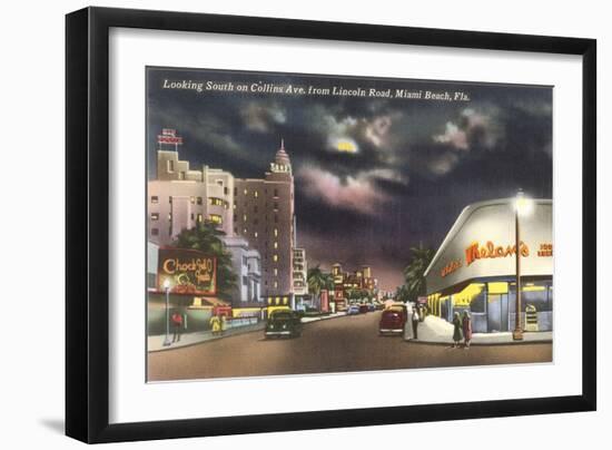 Lincoln Road, Miami Beach, Night-null-Framed Art Print