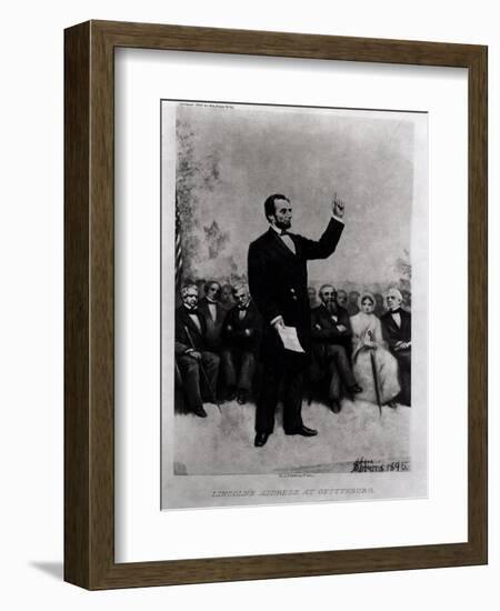 Lincoln's (1809-65) Address at Gettysburg, 1895-Stephen James Ferris-Framed Giclee Print