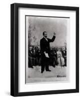 Lincoln's (1809-65) Address at Gettysburg, 1895-Stephen James Ferris-Framed Giclee Print