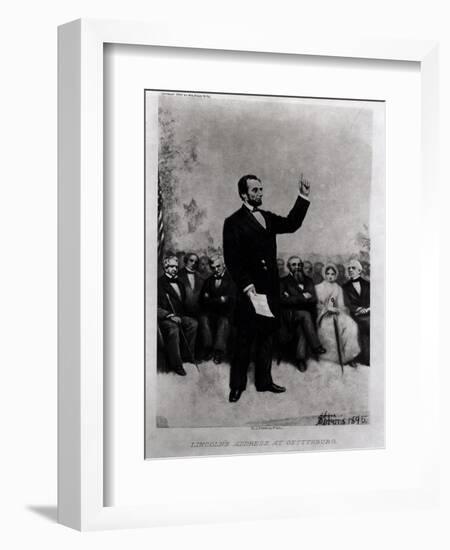 Lincoln's (1809-65) Address at Gettysburg, 1895-Stephen James Ferris-Framed Giclee Print