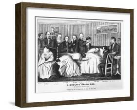 Lincoln's Death Bed, Pub. 1865-null-Framed Giclee Print