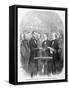 Lincoln Taking the Oath at His Second Inauguration, March 4, 1865, Published 1865-null-Framed Stretched Canvas